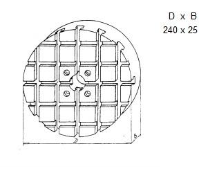 Плита круглая d240х25 с Т-образными пазами 8мм (ДСПМ 1-03)