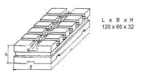 Плита прямоугольная 120х 60х32 с Т-образными пазами 8 мм (В-9470) (восстановленная)