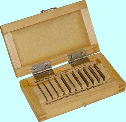 Наборы концевых мер длины № 7, кл.точн.2 (11 мер от 0,99 до 1,0мм) тв.сплав "КРИН" г.в.1992