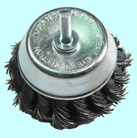 Щетка зачистная Торцевая  для дрели 75мм стальная скруч. dхв=6мм "CNIC" (95875А)