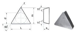 Пластина TPUN  - 160308  Р25 трехгранная (01311) гладкая без отверстия
