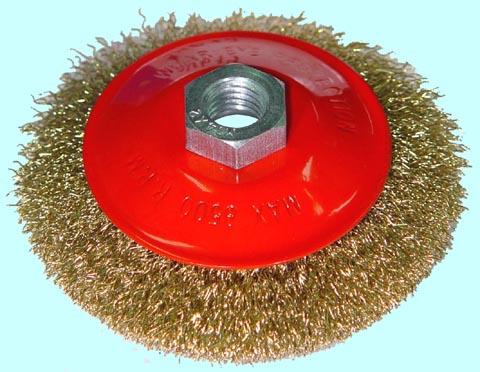 Щетка зачистная Тарельчатая 100хМ14мм для МШУ латунир. "CNIC" (7002)