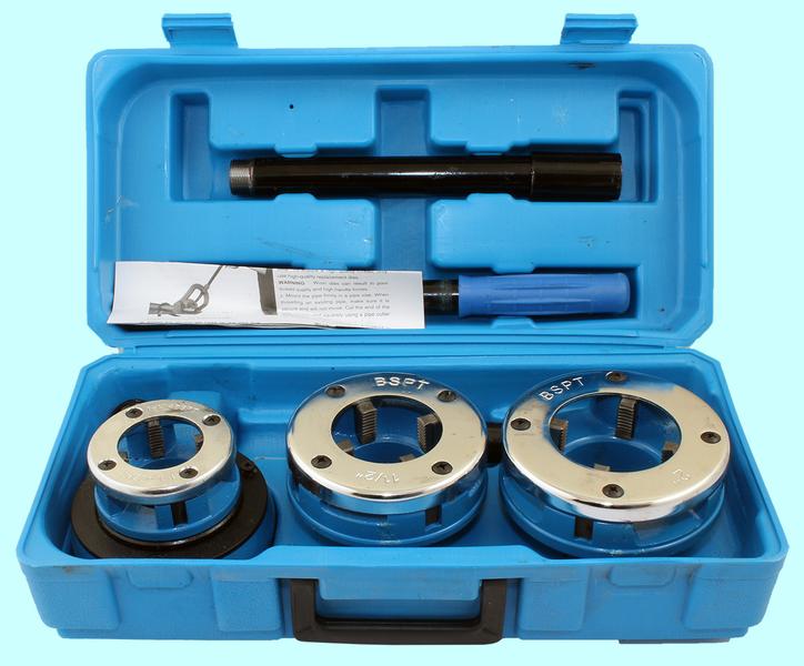 Клуппы трубные для резьб G 1 1/4-1 1/2-2"  c трещеткой набор в пласт. кейсе "CNIC"