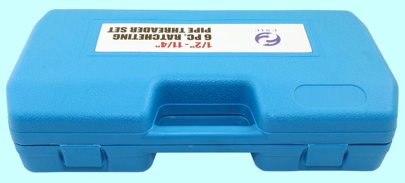 Клуппы трубные для конич. резьб R (BSPT) 1/2-3/4-1-1 1/4" c трещеткой в пласт. кейсе "CNIC" 