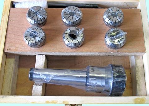 Патрон Цанговый с хвостовиком КМ3  (М12х1.75) с набором цанг ER32 из  6шт (6.8.10.12.16.20мм) "CNIC"