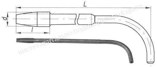Метчик Гаечный М 6 (1,0) Р6М5 с изогнутым хвостовиком (20х200)