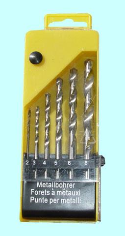 Набор сверл По металлу из  6шт. (d2,3,4,5,6,8мм) вышлиф. HSS в пластмассовом футляре (H601)