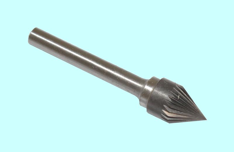 Борфреза тв.спл. конич. угол 60гр.d12х10,0х6х65 60* спиральная насечка (J12 10М06) "CNIC"