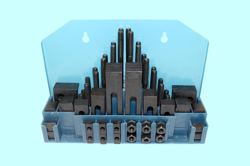 Набор клиновых ступенчатых прижимов из 58-ми предм., паз17,7мм М14х2 в металлическом футляре (YT-0207) "CNIC"