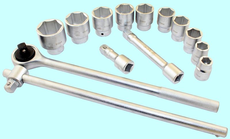 Набор торцевых головок 3/4" из 14шт. ( 19 - 50мм)  в металлическом футляре "CNIC"