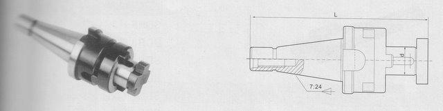 Оправка с хвостовиком 7:24 - 30, d27 ГОСТ 25827 исп.1, комбинир-ая для нас. цил. и торц. фрез с прод-ой и попер-ой шпонкой