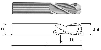 Фреза Концевая радиусная d12х30х76 ц/х ВК8 Z=4 R-6,0 "CNIC"