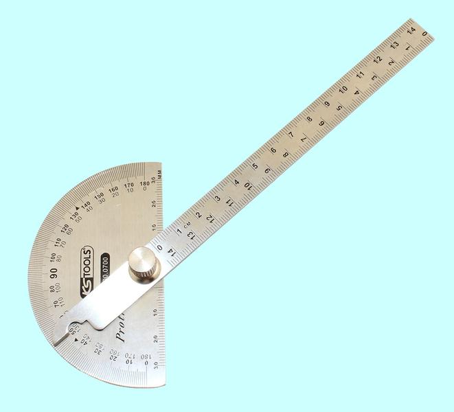 Угломер-транспортир (линейка с метрич. шкал.) 0-180° линейка L145мм "CNIC" (YX19-100T)