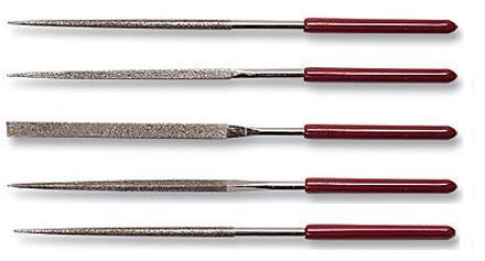 Набор надфилей алмазных из  5шт. L140х3 с обрезин. ручкой "CNIC" (QG-2800)