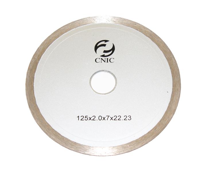 Диск отрезной алмазный Для влажной резки 125х2,0х7х22,23мм с непрерывной реж. кромкой "CNIC" (CW1251)