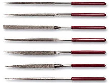 Набор надфилей алмазных из  7шт. L160х4 с обрезин. ручкой "CNIC" (QG-2800)