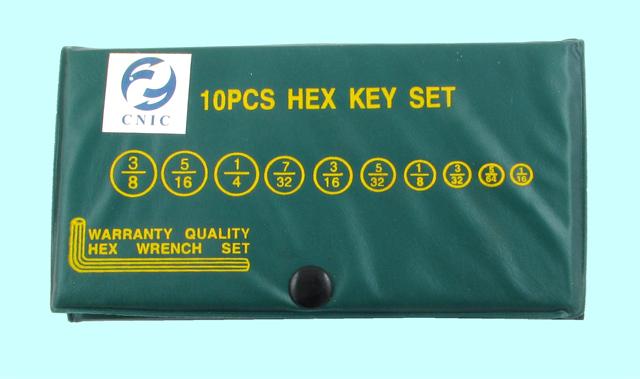 Набор ключей Шестигранных дюймовых из  9шт (1/16"-3/8") в пласт. упаковке CrV "CNIC" (2419)