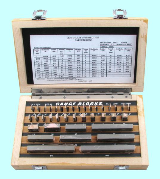 Наборы концевых мер длины № 2, кл.точн.2 (38 мер от 1,005 до 100мм) "CNIC" (ALDS 38)