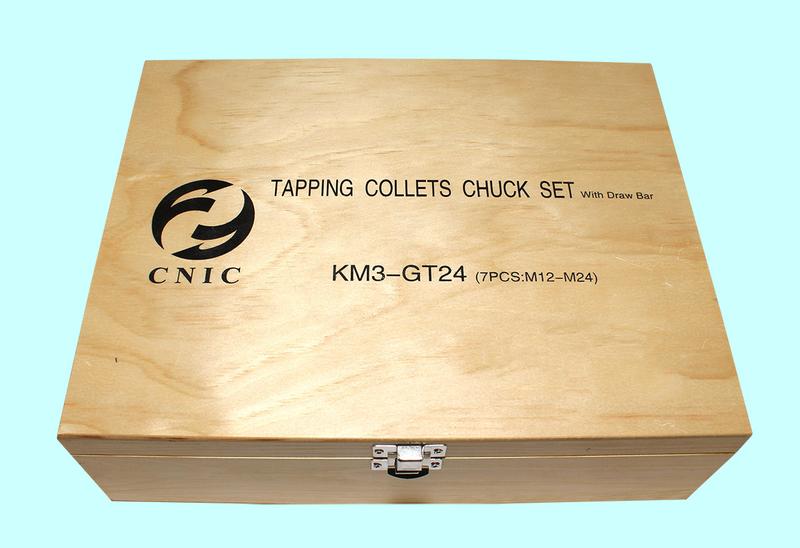 Патрон резьбонарезной с хвостовиком КМ3 с набором головок из 7шт. М12-М24 (MТ3-GT24-140L) "CNIC"