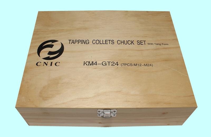 Патрон резьбонарезной с хвостовиком КМ4 с лапкой с набором головок из 7шт. М12-М24 (MТ4-GT24-130L) "CNIC"