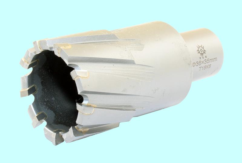 Сверло d 36х35 корончатое кольцевое Т15К6 хвостовик Weldon 19мм по металлу "TLX"