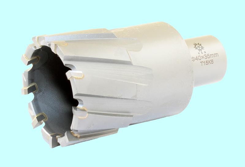 Сверло d 40х35 корончатое кольцевое Т15К6 хвостовик Weldon 19мм по металлу "TLX"