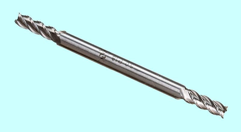 Набор Фрез концевых 2-х  сторонних по металлу из  6шт. (d4, 5, 6, 8, 10, 12мм Z=3) Р18 в деревянном футляре "CNIC"