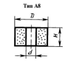 Эльборовый круг А8 (плоский прямого профиля без корпуса) 10х16х3  ЛО8  С2 100% (головки)
