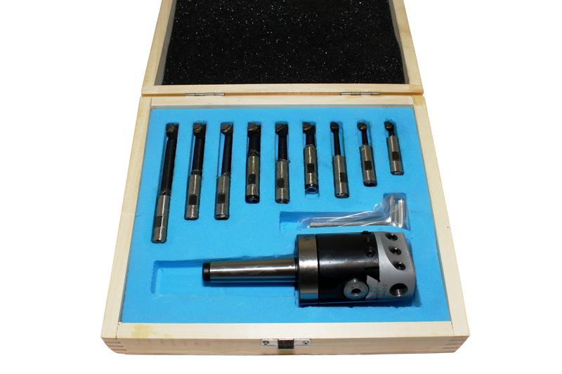 Головка расточная d 50мм, D расточки 10- 70мм, хв-к КМ2 с к-том резцов Т15К6 из 9шт. "CNIC"