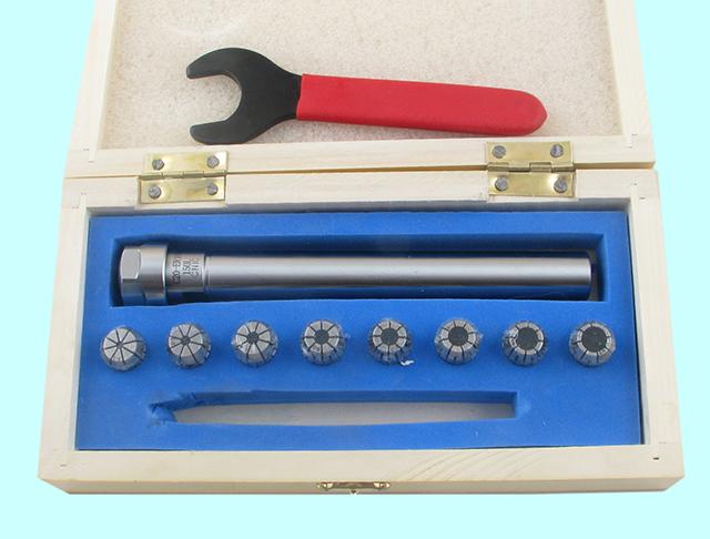 Патрон Цанговый с хвостовиком цилиндрическим С20 с набором цанг ER16 из  8шт d3-10мм (150L-ER16-8PCS) "CNIC"