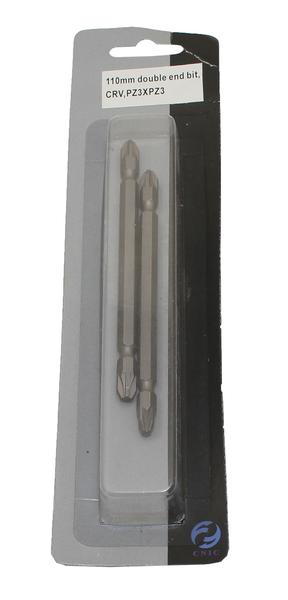 Биты крестовые PH1хPH1х 45мм S2 двухсторонние в упаковке 2 шт. DIN3126 хвостовик E1/4 "CNIC"