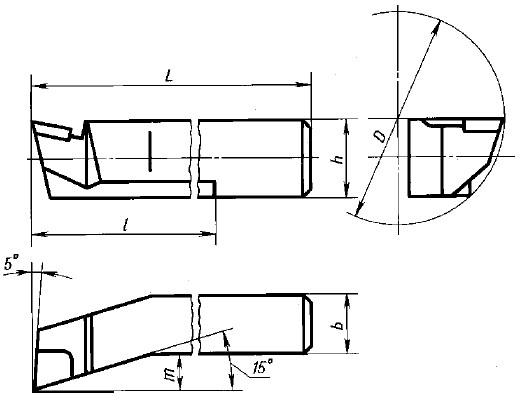 Резец Расточной 25х16х200 Т15К6 для глухих отверстий  тип 1,исп.2