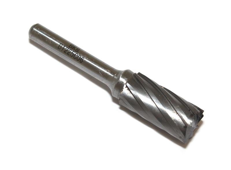 Борфреза тв.спл. цилиндр. d10х20х6х65 спиральная крупная насечка (В10 20С06) с заточ.торцем "CNIC"