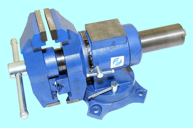 Тиски Слесарные 125 мм (5")  поворотные в двух плоскостях  с наковальней усиленные (LTD0005H) "CNIC"(упакованы по 1шт)