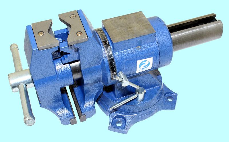 Тиски Слесарные 125 мм (5")  поворотные в двух плоскостях  с наковальней усиленные (LTD0005H) "CNIC"(упакованы по 1шт)