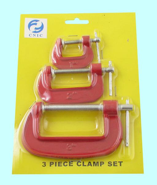 Набор струбцин слесарных G-образных из 3-х штук (1",2",3") облегченных (LTG7000) "CNIC"