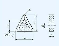 Пластина TNMG  - 160404  CM2, P20 М20 К20 трехгранная dвн=4мм (01125)  с 2-х сторонним стружколомом