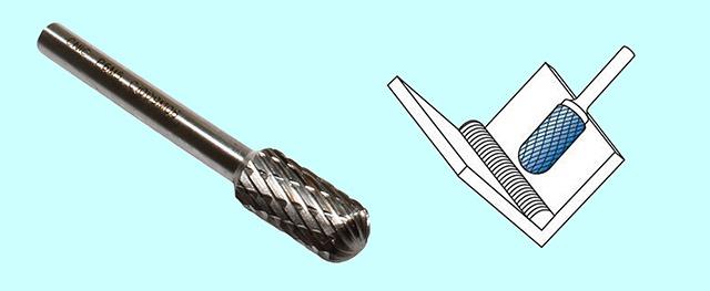 Борфреза сфероцилиндрическая  d10х20х6х60 R5 Р6АМ5 Х-образн. насечка "CNIC" (C10 20М06)