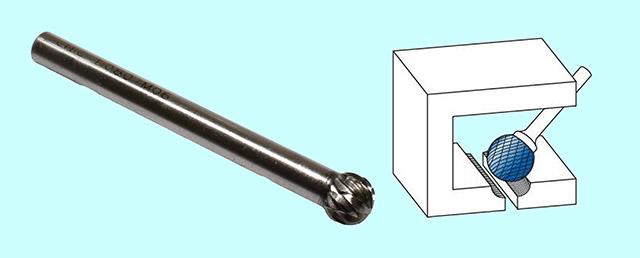Борфреза сферическая  d 8х 7х6х52 Р6АМ5 Х-образн. насечка "CNIC" (D08 07М06)