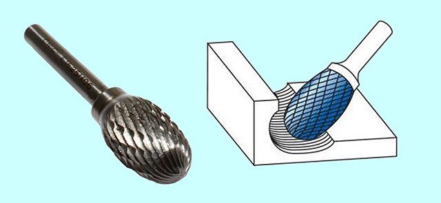 Борфреза овальная  d16х25х6х65 R6,5 Р6АМ5 Х-образн. насечка "CNIC" (Е16 25М06)