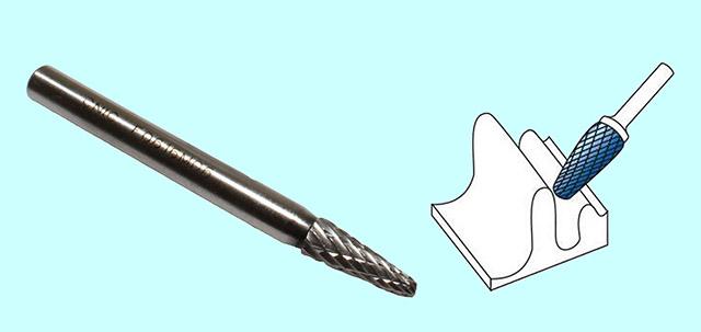 Борфреза гипербол. со сфер. торц.  d 6х16х6х60 R1,5 Р6АМ5 Х-образн. насечка "CNIC" (F06 16М06)