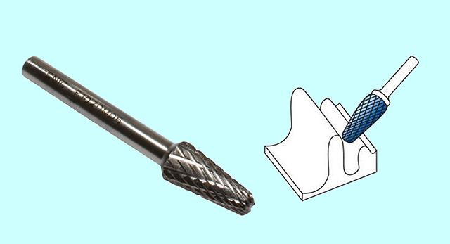 Борфреза гипербол. со сфер. торц.  d10х20х6х60 R2,5 Р6АМ5 Х-образн. насечка "CNIC" (F10 20М06)