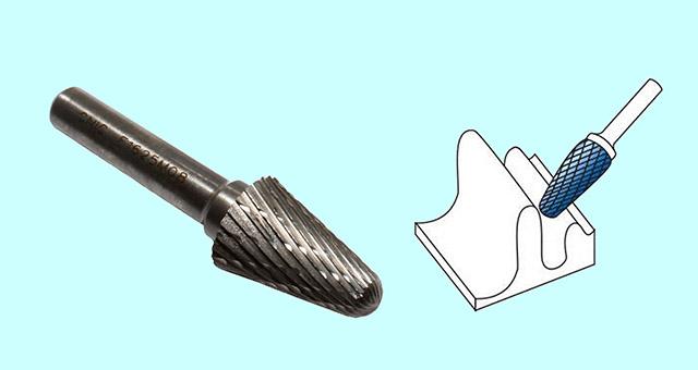 Борфреза гипербол. со сфер. торц.  d16х25х6х65 R3,5 Р6АМ5 Х-образн. насечка "CNIC" (F16 25М06)