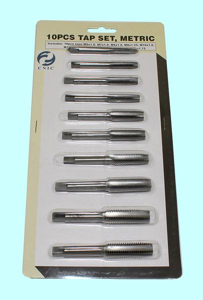 Набор метчиков из 10 штук (М6-М12) 9ХС в блистере (SC010-1) "CNIC"