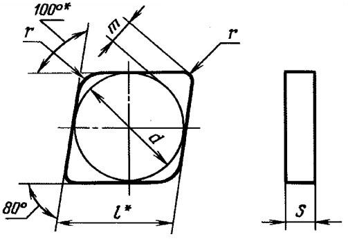 Пластина CNUN - 160816  ВО-13 ромбическая гладкая