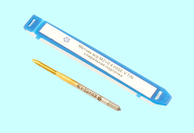 Метчик М 2,0 (0,4) м/р.HSSЕ-V (GV3) спиральная подточка, покрытие TiN ISO 529 "TLX"