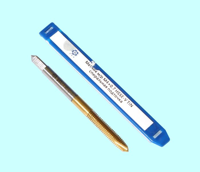 Метчик М 4,0 (0,7) м/р.HSSЕ-V (GV3) спиральная подточка, покрытие TiN ISO 529 "TLX"