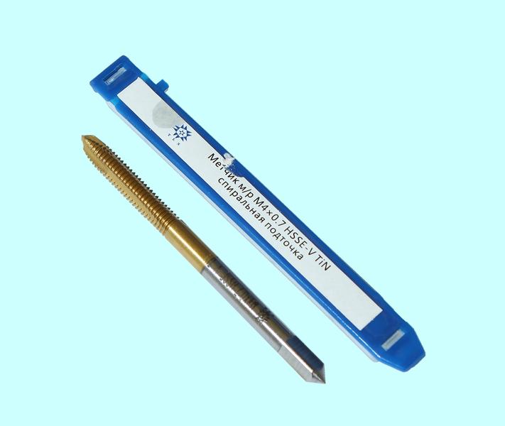 Метчик М 4,0 (0,7) м/р.HSSЕ-V (GV3) спиральная подточка, покрытие TiN ISO 529 "TLX"