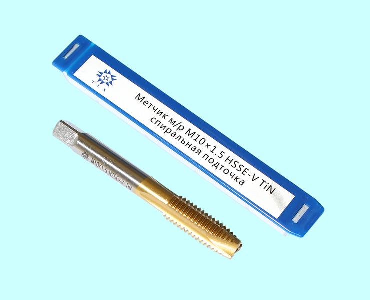 Метчик М10,0 (1,5) м/р.HSSЕ-V (GV3) спиральная подточка, покрытие TiN ISO 529 "TLX"