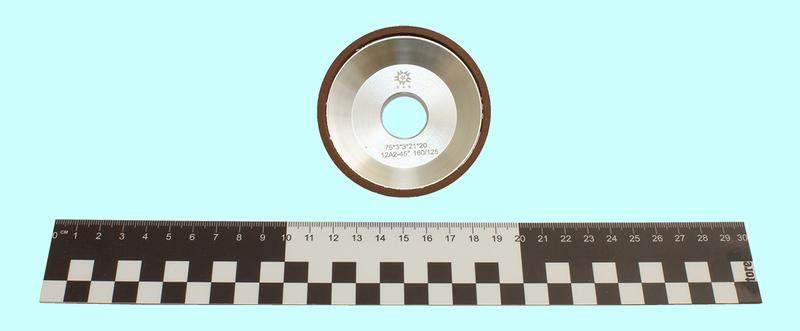 Круг алмазный 12А2-45град.(чашечный конический)  75х3х3х21х20 SSD-2(АС4) 160/125, 100% В2-01 9,0 карат "TLX"